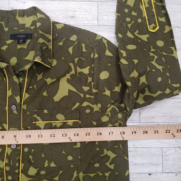 J.Crew Button Up Shirt Floral Camo Retro Country Western Cowgirl Green Womens XS - Picture 9 of 11